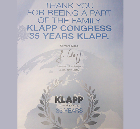 Благодарственное письмо лучшему представителю компании KLAPP Cosmetics в России, врученное Светлане Леоновне Жабоевой